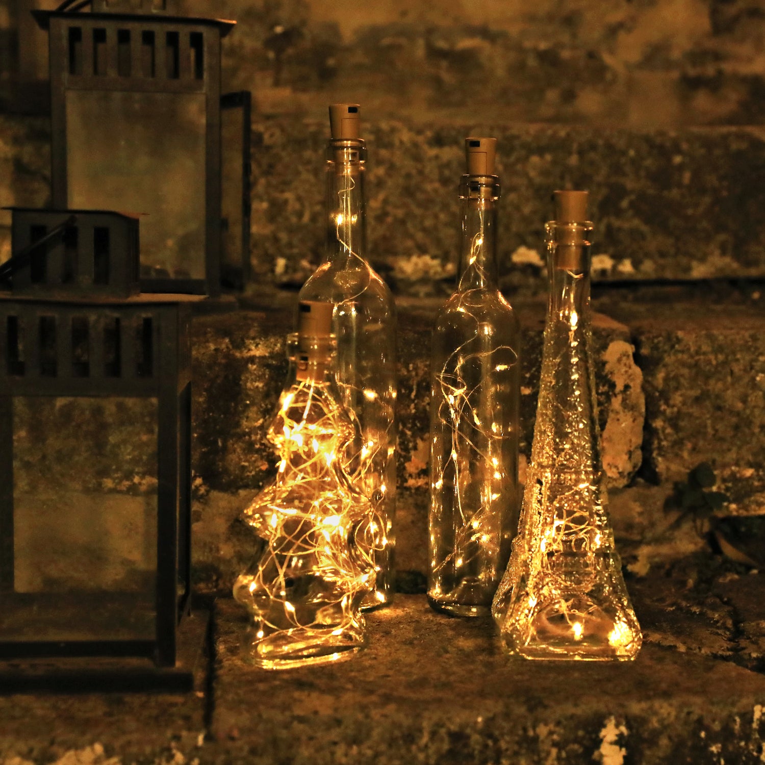 Battery-powered 2m/6.6ft 20-LED Bottle  Lights  (6 Pack)