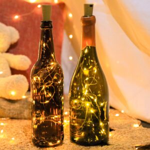 Battery-powered 2m/6.6ft 20-LED Bottle  Lights  (6 Pack)