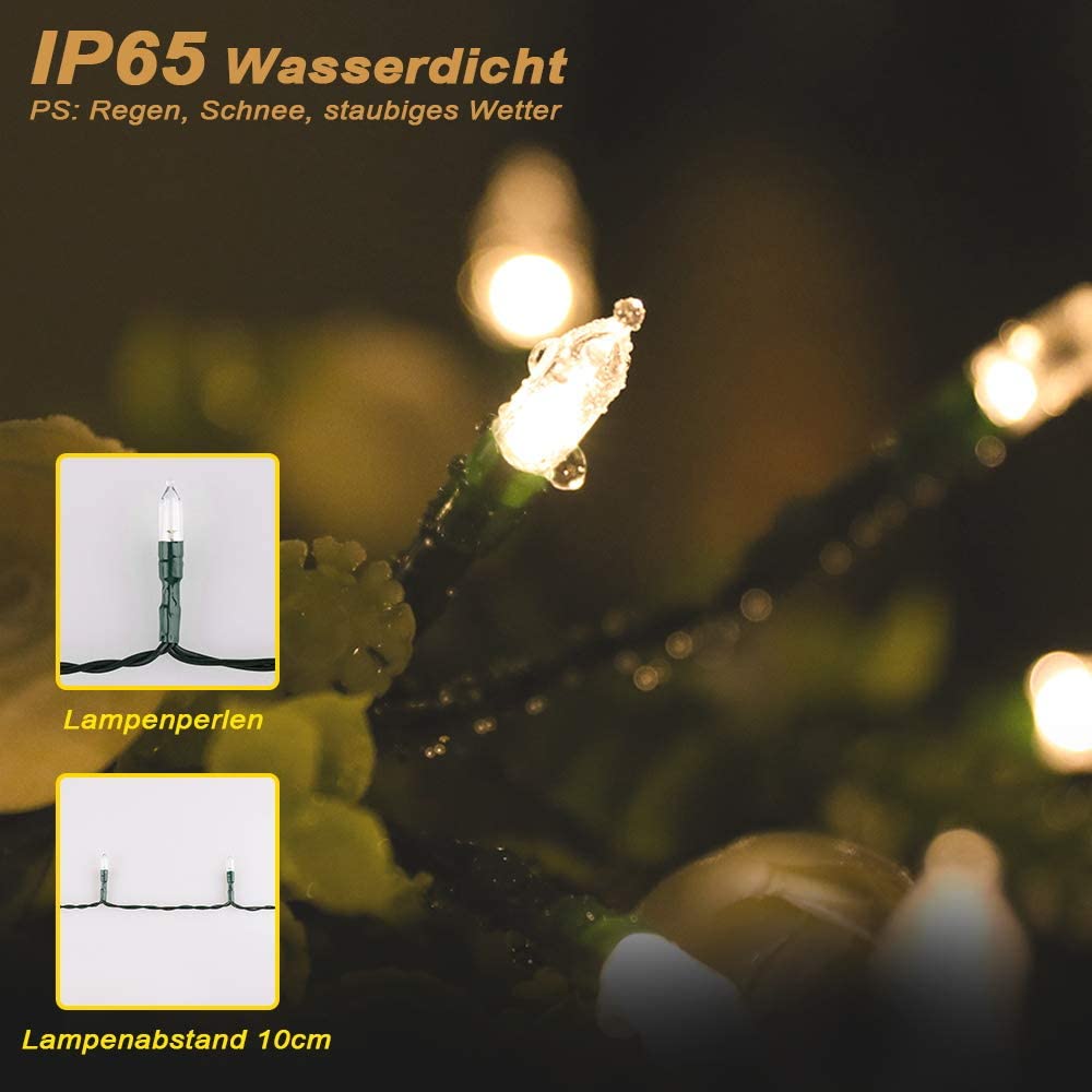 100led-04 Christmas Tree String Lights, 11M 100 Warm White