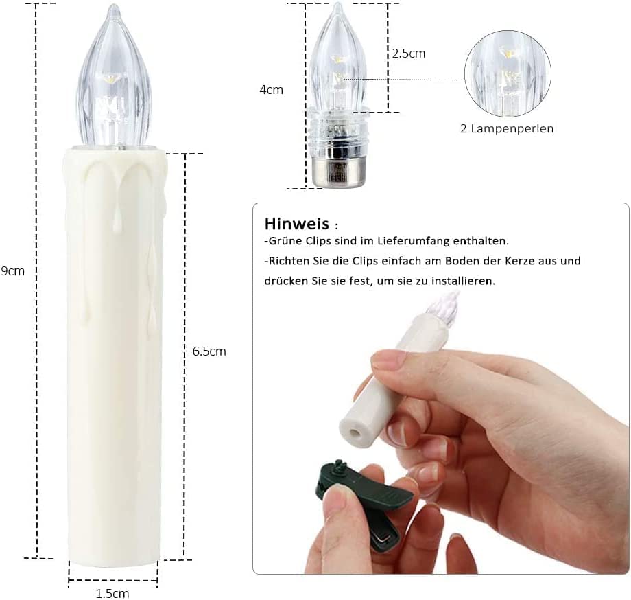 Koopower 30pcs Battery-powered LED Christmas Flameless Candle Light