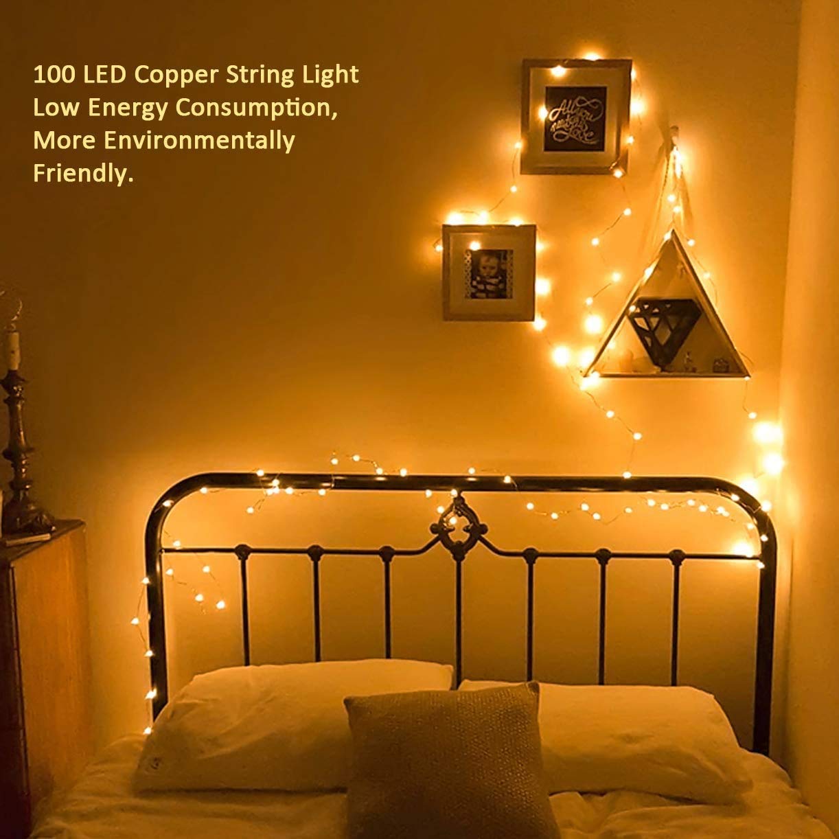 61F8SdOmy0L Fairy Lights Main Powered, 100 LEDs 32 ft Fairy Lights Plug in
