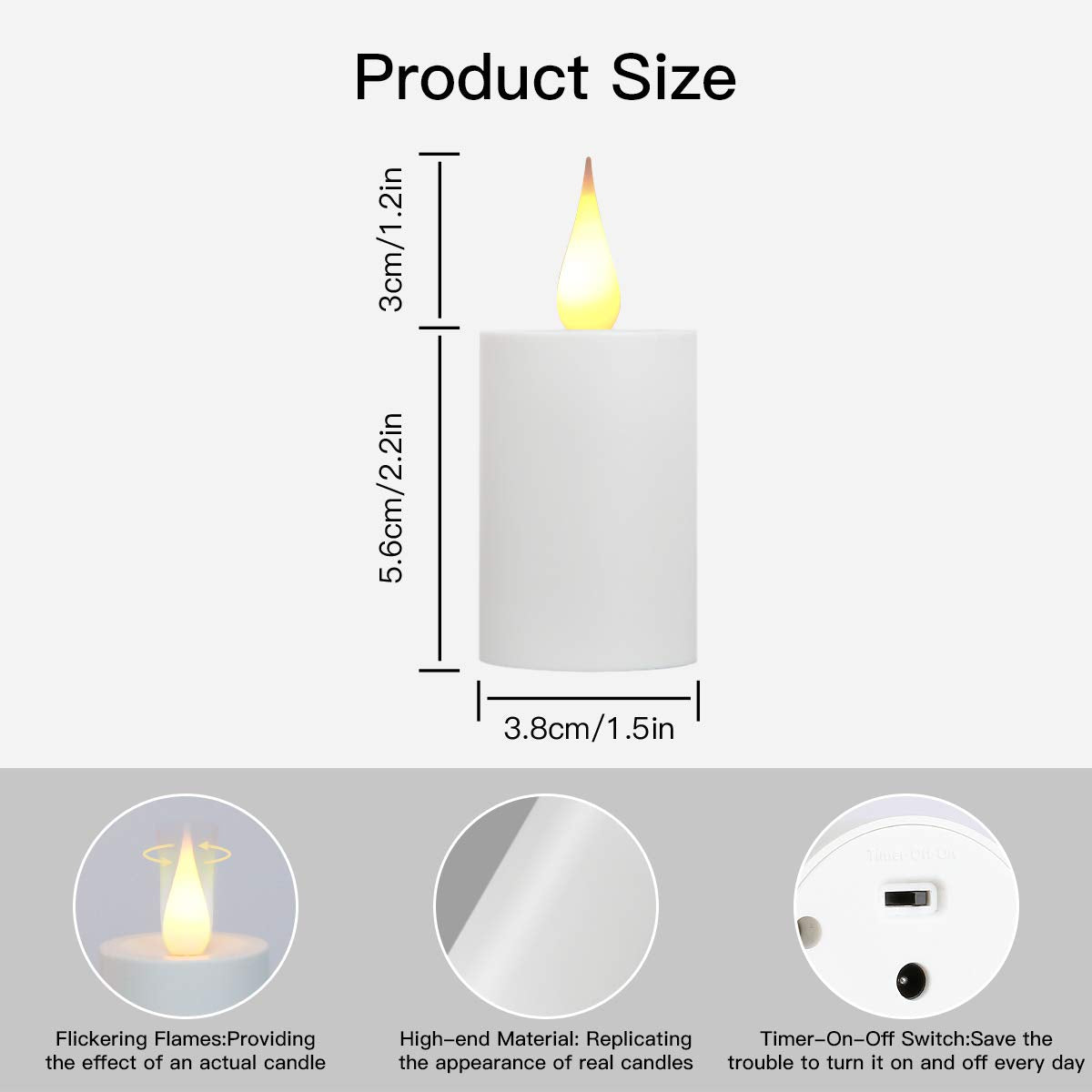 61QB-wI02uL Rechargeable Flickering LED Candles with Dock, 3.5in, 4 Pack