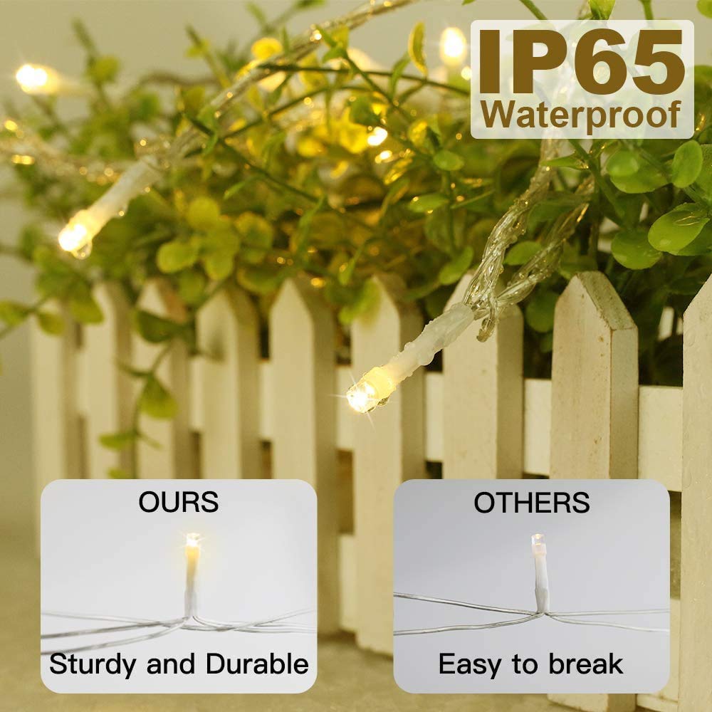 61W58SJZYeL 36ft 100 LED Battery-Powered Warm White Fairy Lights for DIY Crafts and Holiday Decor