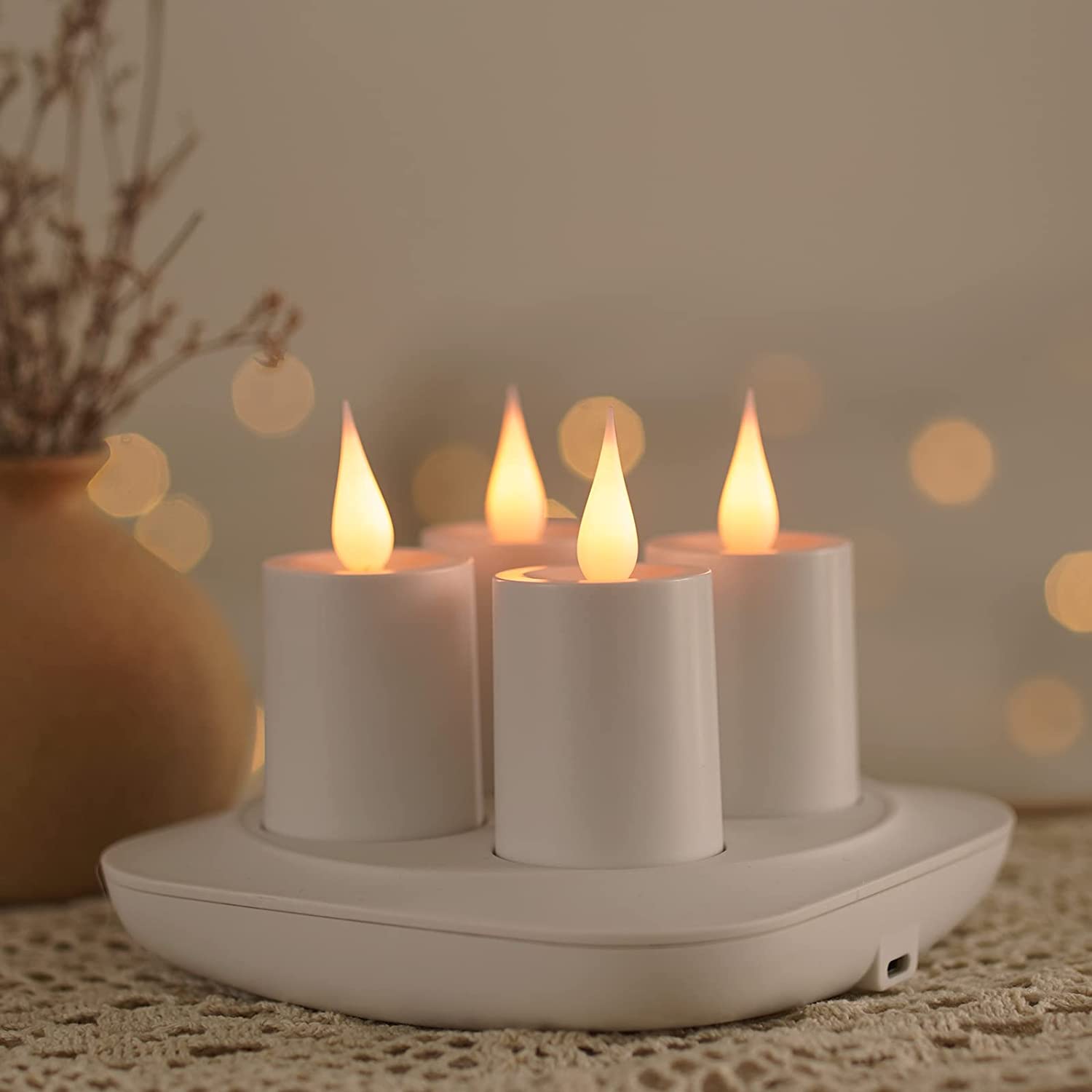 61eDerkSd_L._AC_SL1500 Rechargeable Flickering LED Candles with Dock, 3.5in, 4 Pack
