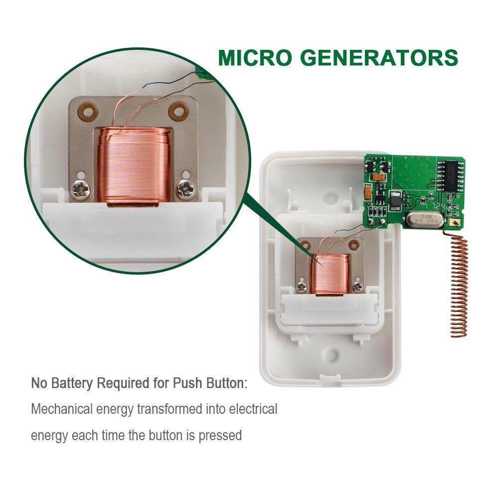 61fpdiht3YL._SL1001 Wireless Doorbell Chime Kit - No Batteries Required