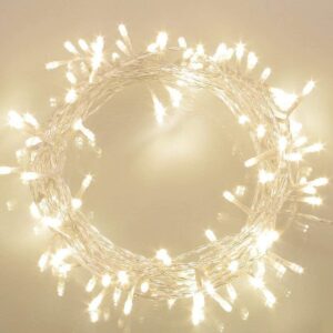 Battery Operated LED Lights 36ft 100 LED Warm White Waterproof with Automatic Timer