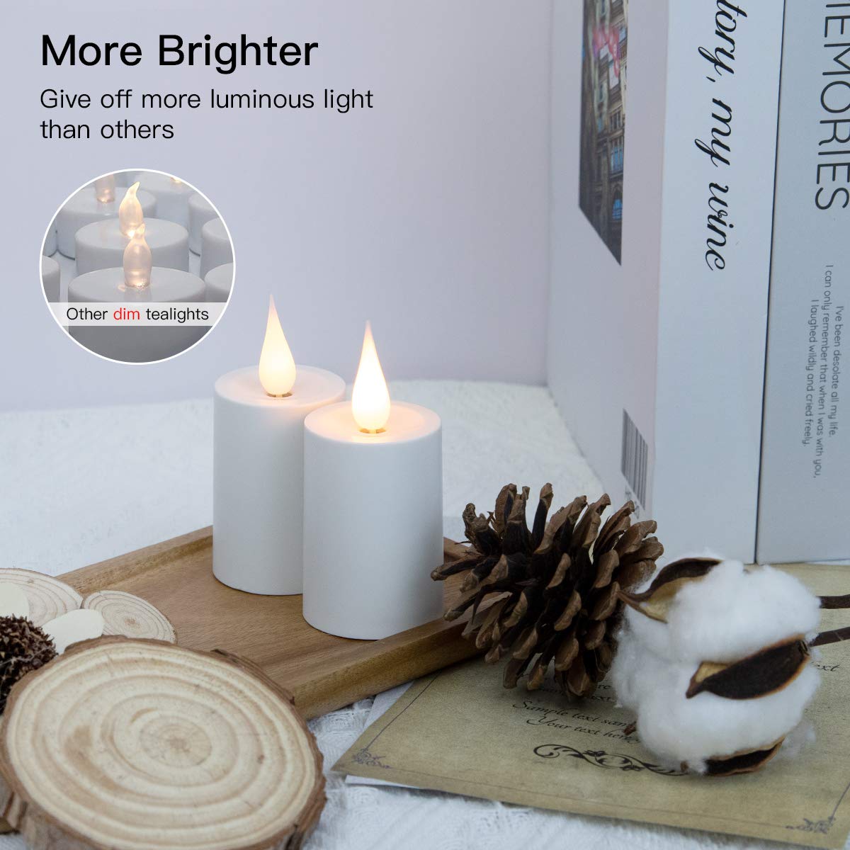 61ywh7FHUFL Rechargeable Flickering LED Candles with Dock, 3.5in, 4 Pack