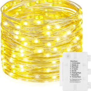 100 Led Battery Fairy Lights with Timer on 36ft Waterproof String