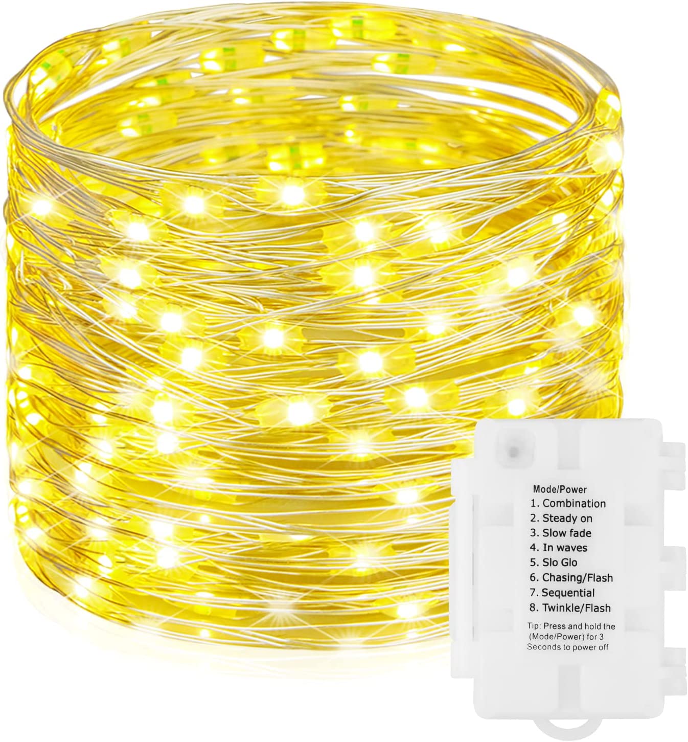 713DFnGz-fL._AC_SL1500 100 Led Battery Fairy Lights with Timer on 36ft Waterproof String