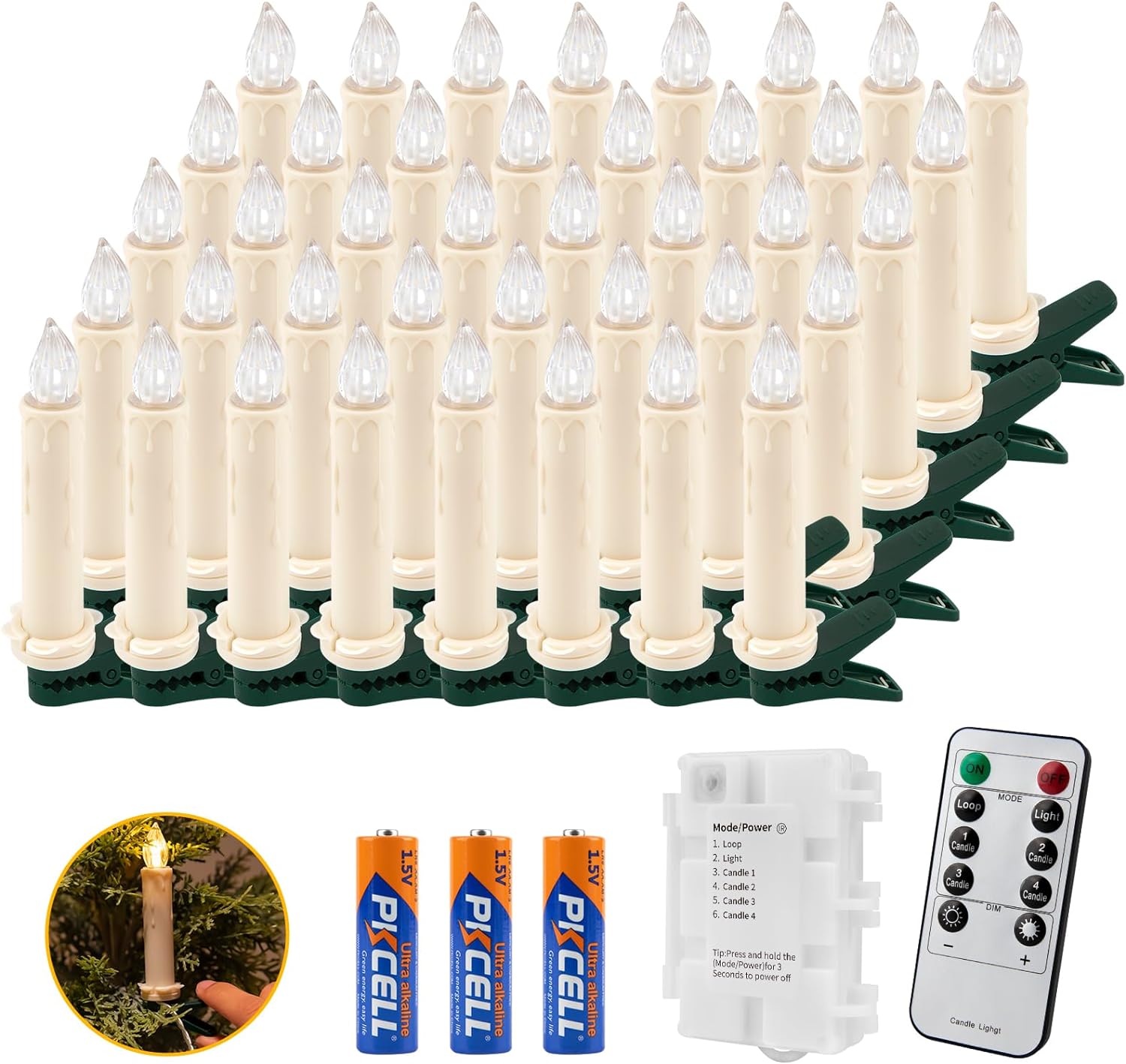Koopower 14m/46ft LED Candle Fairy Light (40 Pcs Candles)