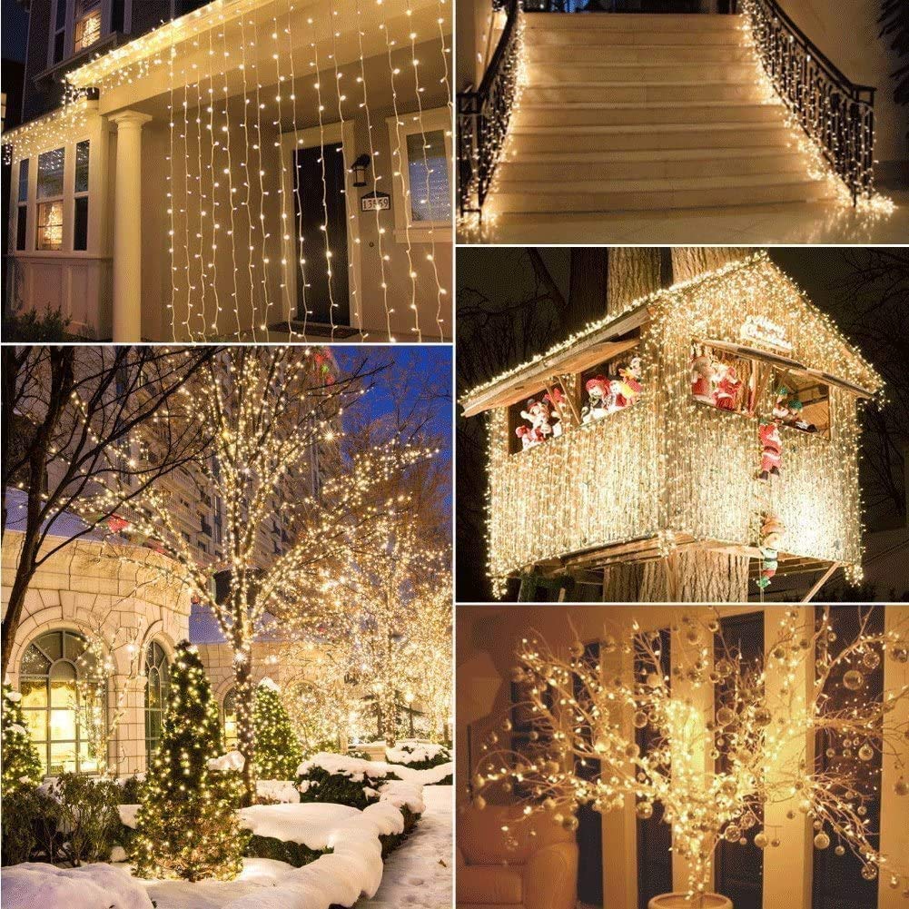 2 Pack Remote-Controlled 36ft 100 LED Fairy Lights with Timer Function (Warm White)