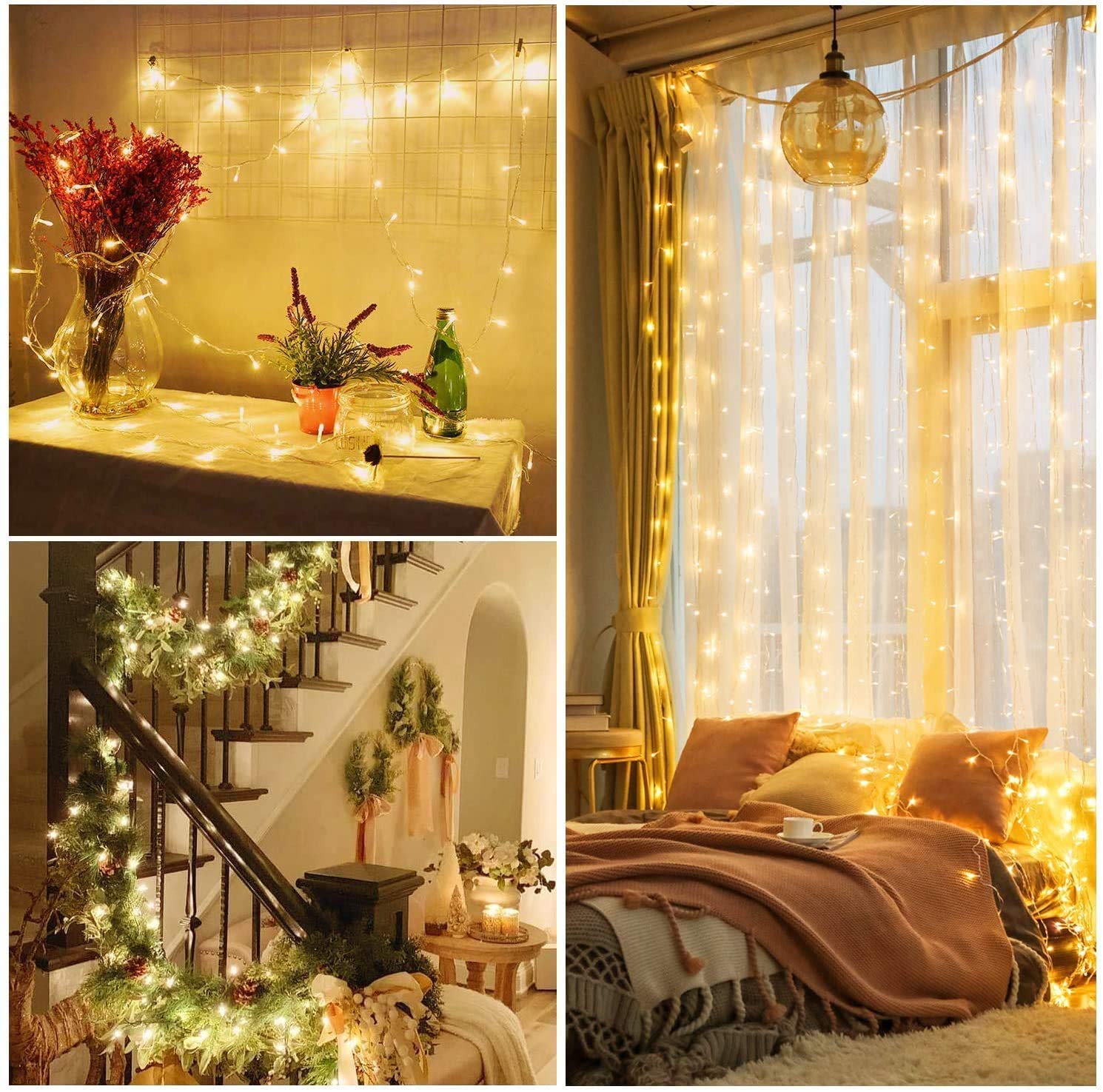 81C9XqByFeL 36ft 100 LED Battery-Powered Warm White Fairy Lights for DIY Crafts and Holiday Decor