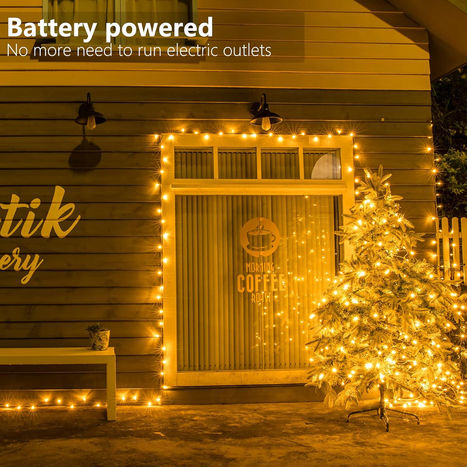 Koopower Battery Powered Outdoor Fairy Lights with Timer ( 2 Pack, 5m/16.5ft 50-LED)