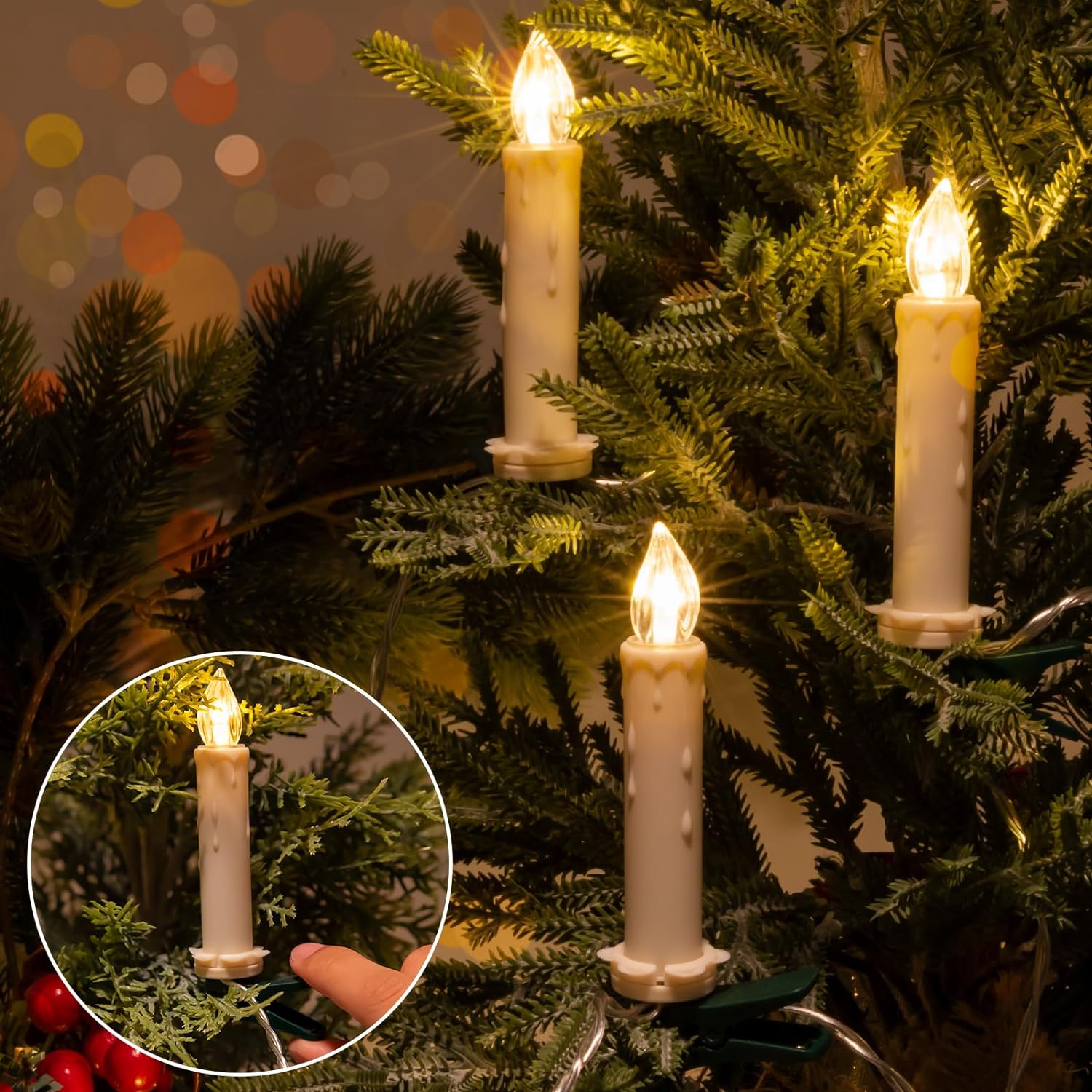 Koopower 14m/46ft LED Candle Fairy Light (40 Pcs Candles)