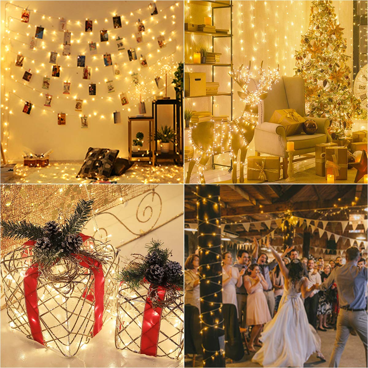 81sYSsg57DL 36ft 100 LED Battery-Powered Warm White Fairy Lights for DIY Crafts and Holiday Decor